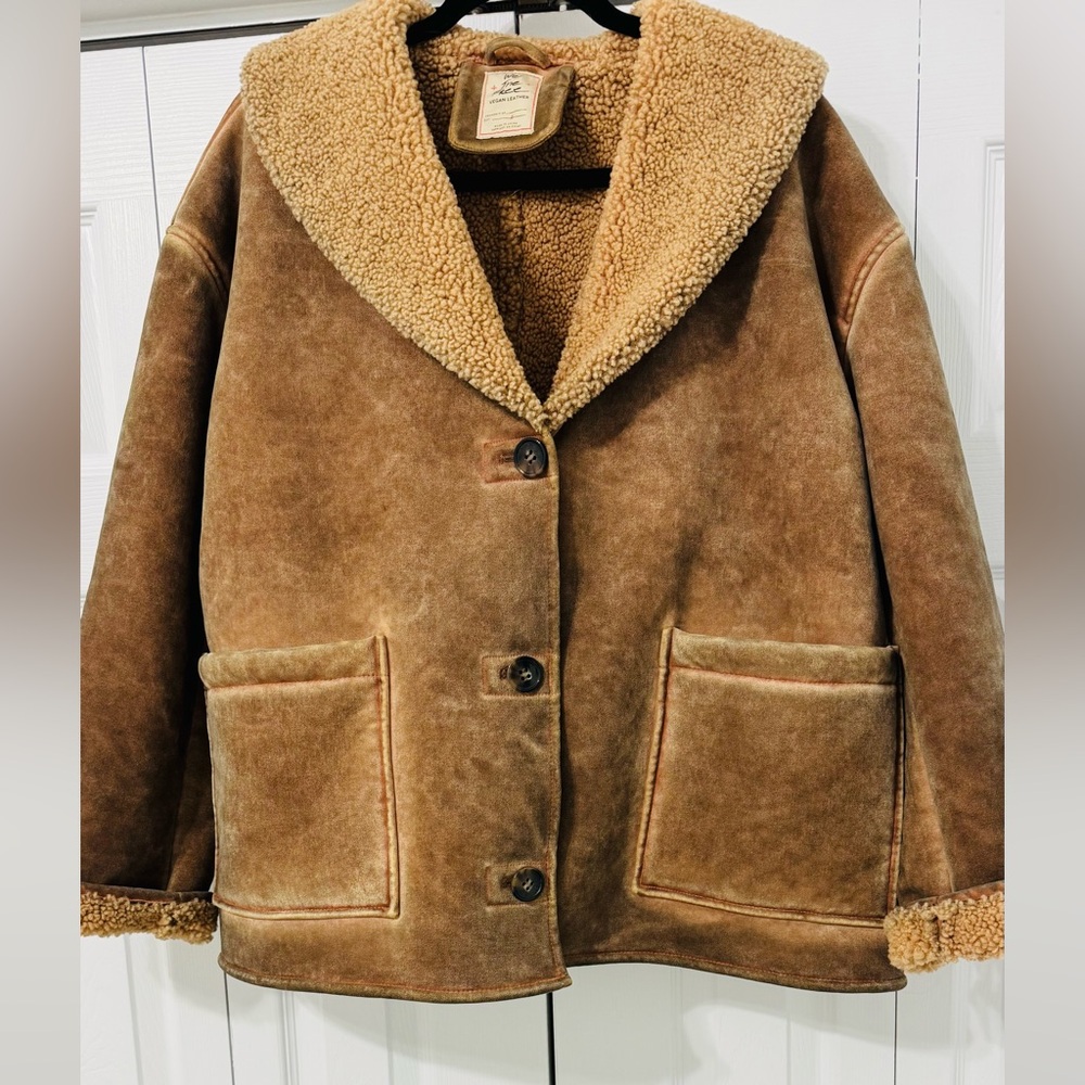 We The Free Brown Shearling Jacket